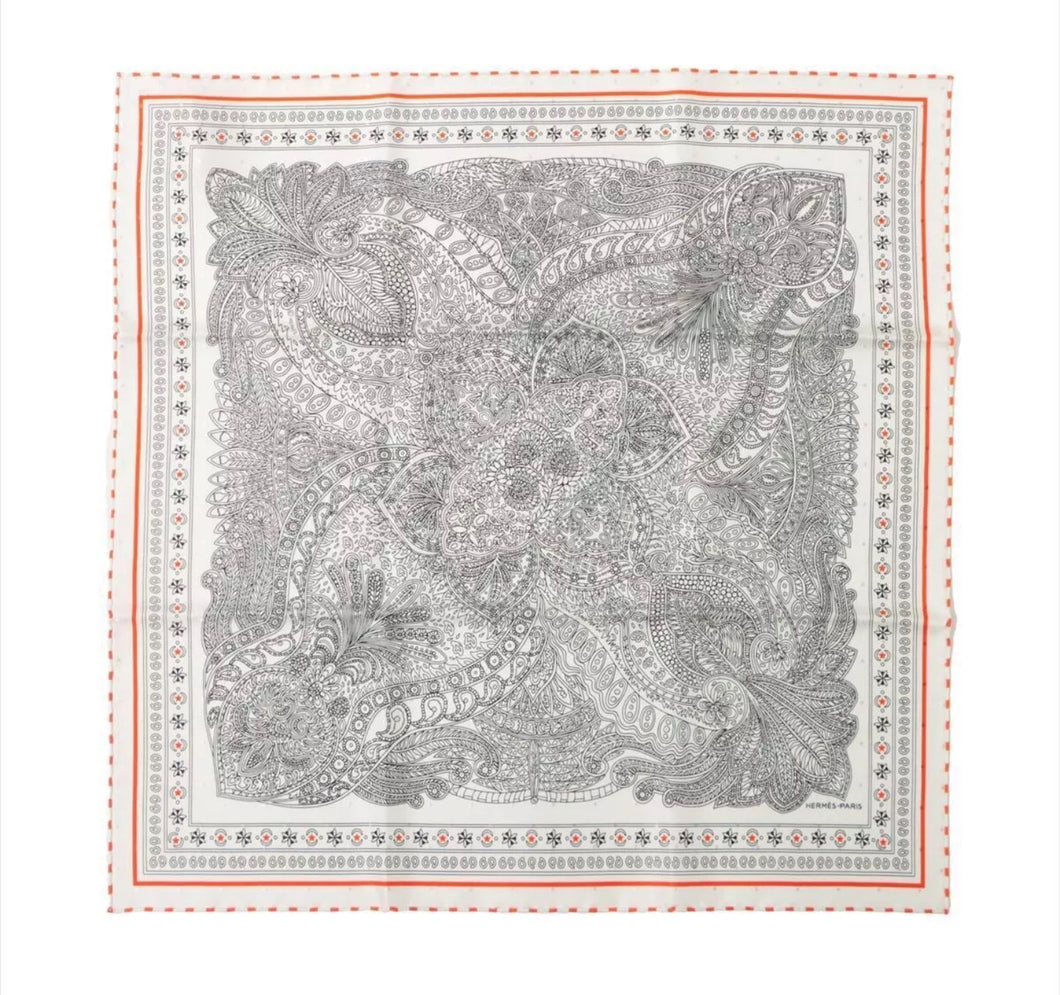 Brand New Hermes Carre 55 Le Jardin De La Maharani Garden Scarf Silk