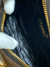 Load image into Gallery viewer, Vintage Chanel Brown Suede Medallion Fanny Belt Bum Bag Gold Hardware
