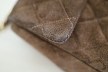 Load image into Gallery viewer, Authentic Vintage Chanel Classic Square Mini Brown Suede Flap Bag 24K GHW
