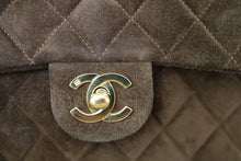 Load image into Gallery viewer, Authentic Vintage Chanel Classic Square Mini Brown Suede Flap Bag 24K GHW
