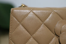 Load image into Gallery viewer, Chanel Beige Quilted Lambskin Leather Mini Camellia Flower Shoulder Bag
