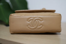 Load image into Gallery viewer, Chanel Beige Quilted Lambskin Leather Mini Camellia Flower Shoulder Bag
