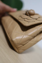 Load image into Gallery viewer, Chanel Beige Quilted Lambskin Leather Mini Camellia Flower Shoulder Bag
