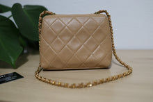 Load image into Gallery viewer, Chanel Beige Quilted Lambskin Leather Mini Camellia Flower Shoulder Bag
