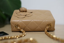 Load image into Gallery viewer, Chanel Beige Quilted Lambskin Leather Mini Camellia Flower Shoulder Bag
