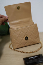 Load image into Gallery viewer, Chanel Beige Quilted Lambskin Leather Mini Camellia Flower Shoulder Bag
