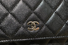 Load image into Gallery viewer, Authentic Chanel Black Caviar Quilted Square Wallet On Chain WOC Crossbody Bag
